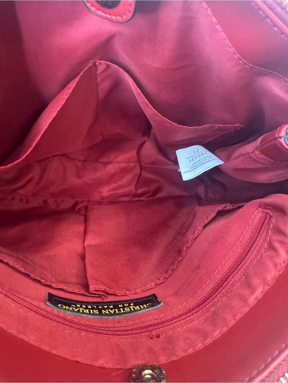 Christian Siriano Red Top-Handle Leather Satchel with Shoulder Strap - Picture 5 of 10
